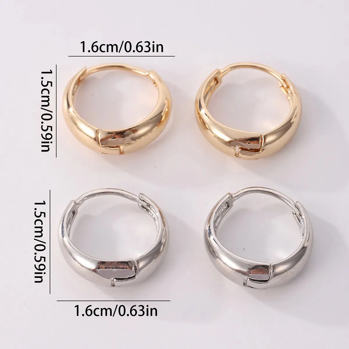 1 Pair Elegant Glam Solid Color Solid Color Copper Rose Gold Plated Silver Plated Earrings