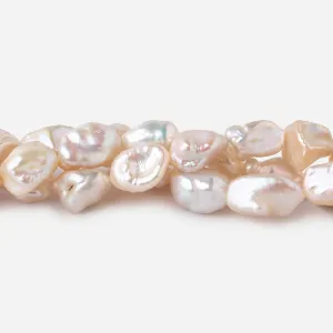 10-12mm Peach Straight Drilled Keshi Freshwater Pearls 15.5 inch 38 pieces