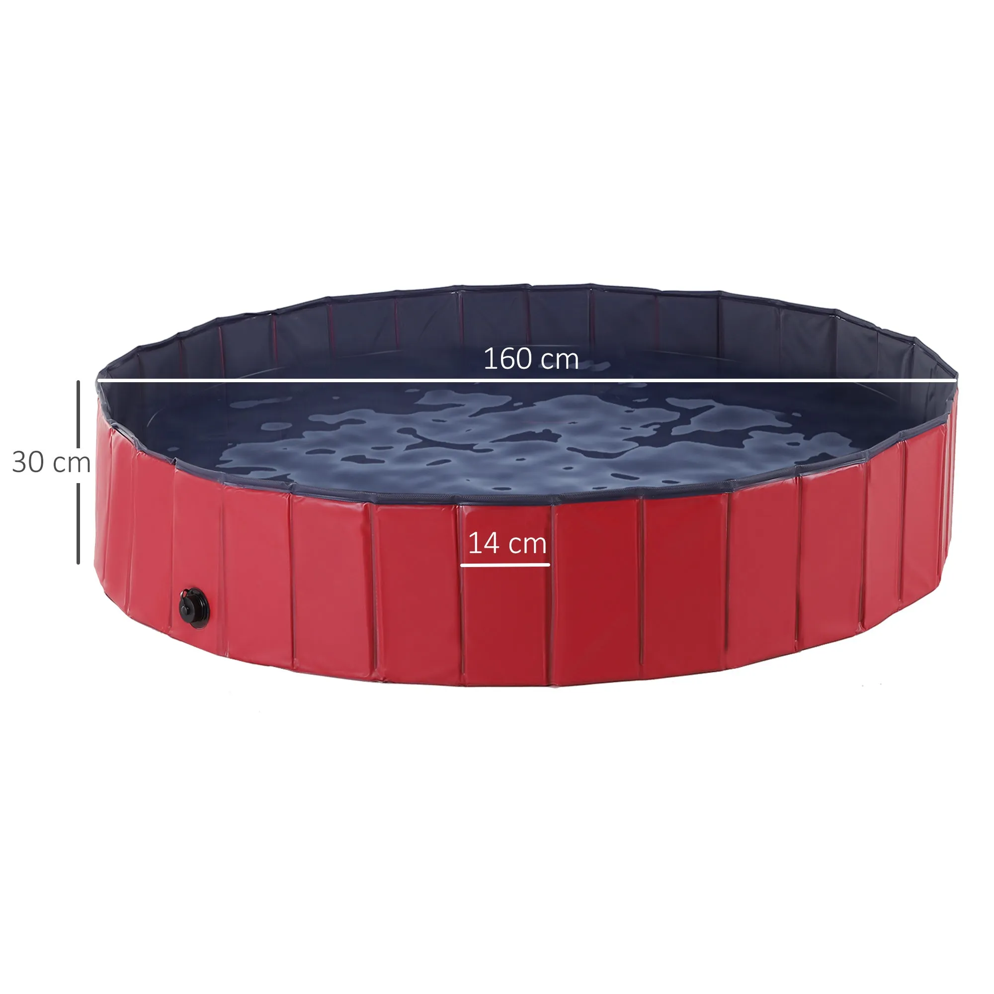 160 x 30H cm Pet Swimming Pool - Red/Blue PVC