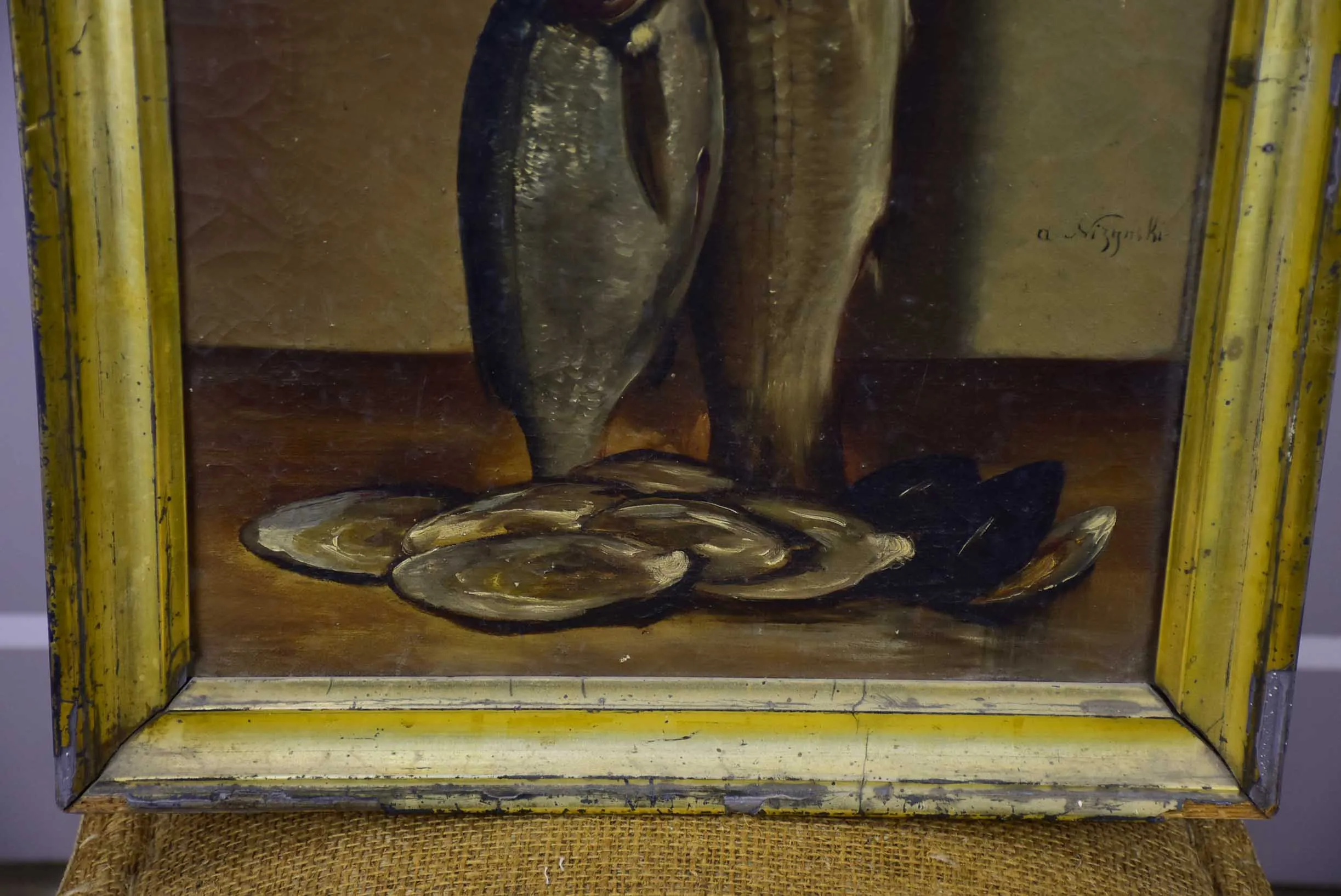 19th Century French still life painting - fish