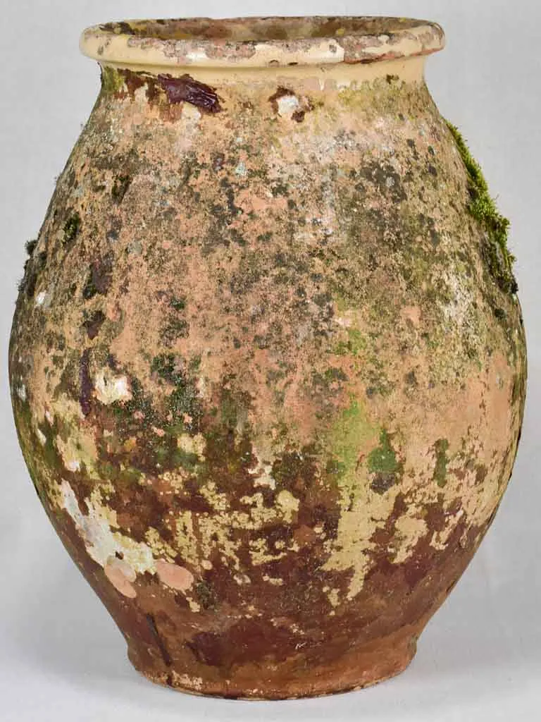 19th-century weathered Biot olive jar 20¾"