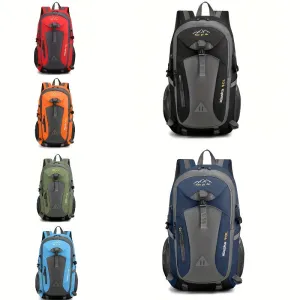 1pc Large Capacity Mens Travel Backpack - Waterproof, Stain Resistant, and Lightweight Oxford Fabric with Adjustable Shoulder Straps, Polyester Lining, and Multifunctional Compartments for Going Out and Outdoor Activities