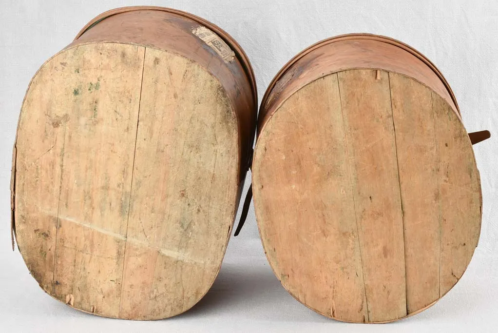 2 antique French hat boxes