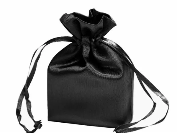 5x7 Black Elegant Satin Bags - 12 pcs