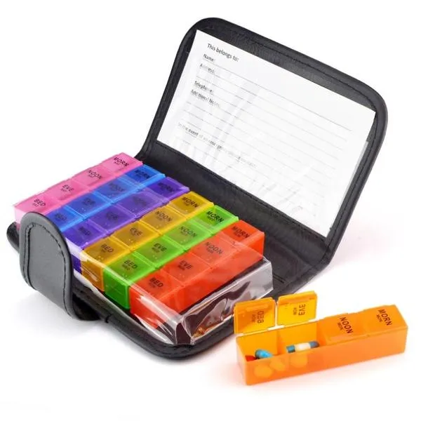 7 Day Extra Large Pill Organizer with Cute Travel Case