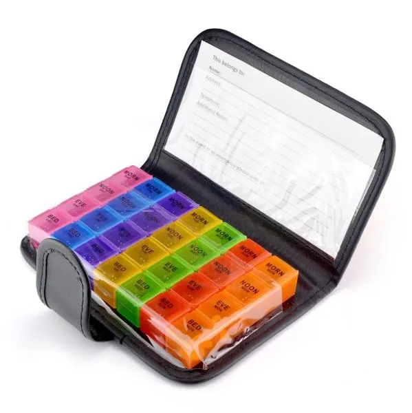 7 Day Extra Large Pill Organizer with Cute Travel Case