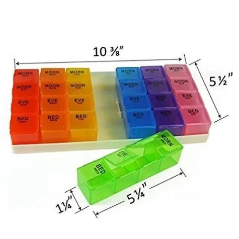 7 Day Extra Large Pill Organizer with Cute Travel Case