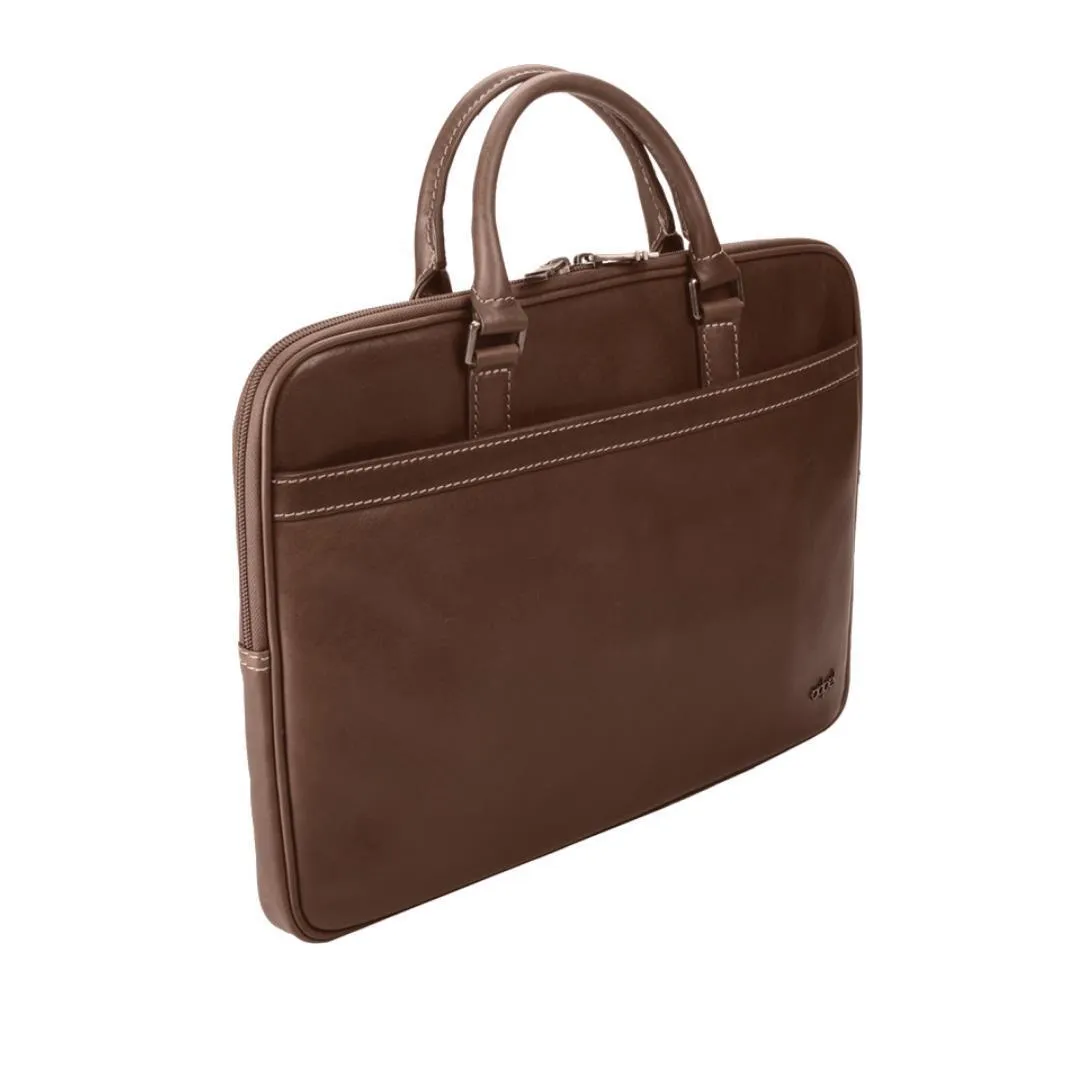 Adpel Sorento Slim 15.4" Leather Laptop Bag | Brown