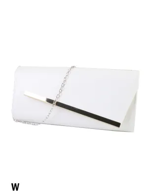 Asymmetrical Faux Leather Evening Clutch With Charm-FINAL SALE