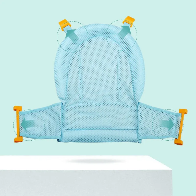 Baby Bath Seat Support Mat Foldable Baby Bath Tub Pad & Chair Newborn Bathtub Pillow Infant Anti-Slip Soft Comfort Body Cushion