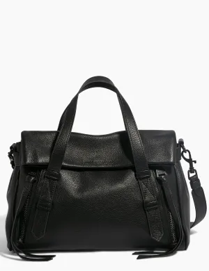 Bali Double Entry Satchel, Shiny Black