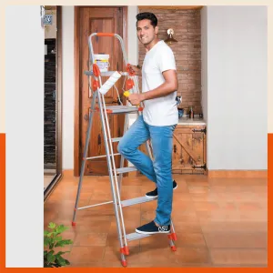 Bathla Zenith Plus 5-Step Foldable Aluminium Ladder For Home