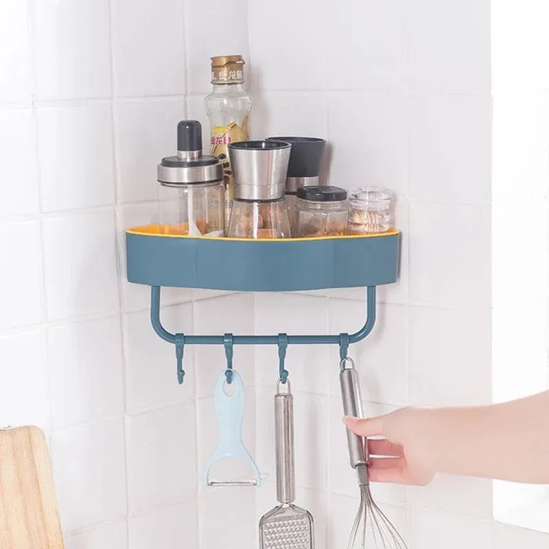 Bathroom Corner Shelf, Wall-Mounted Corner Shelf Storage Rack, kitchen Punch Free Organizer