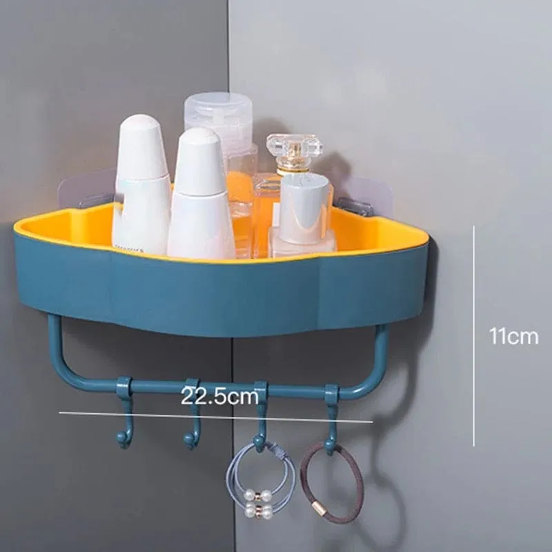 Bathroom Corner Shelf, Wall-Mounted Corner Shelf Storage Rack, kitchen Punch Free Organizer