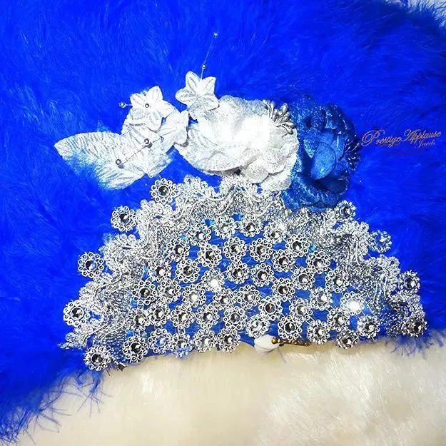 Beautiful Detailed Royal Blue Hand fan wedding African Traditional engagement