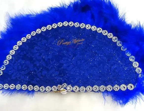 Beautiful Detailed Royal Blue Hand fan wedding African Traditional engagement