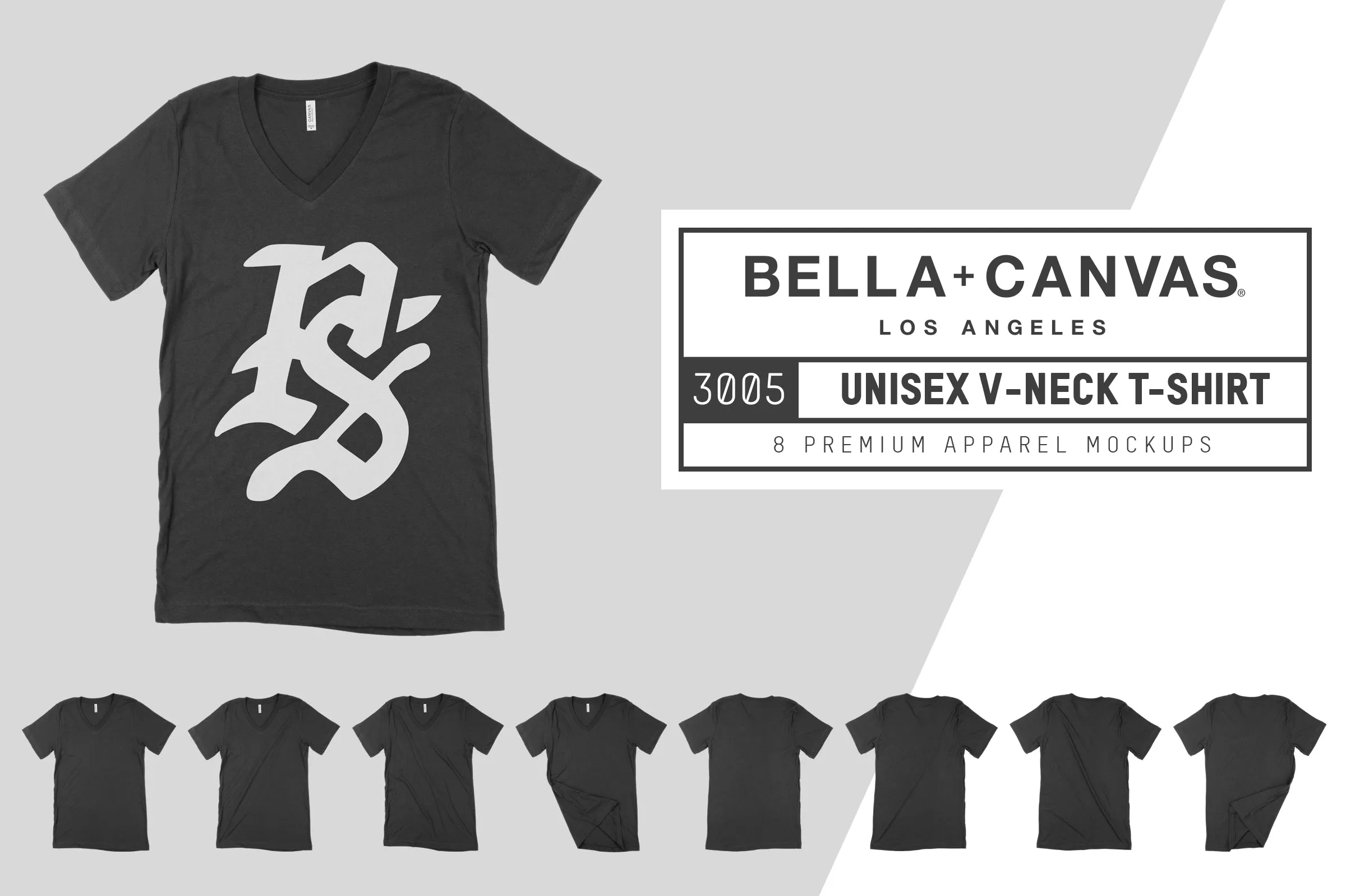 Bella   Canvas 3005 V-Neck Mockups