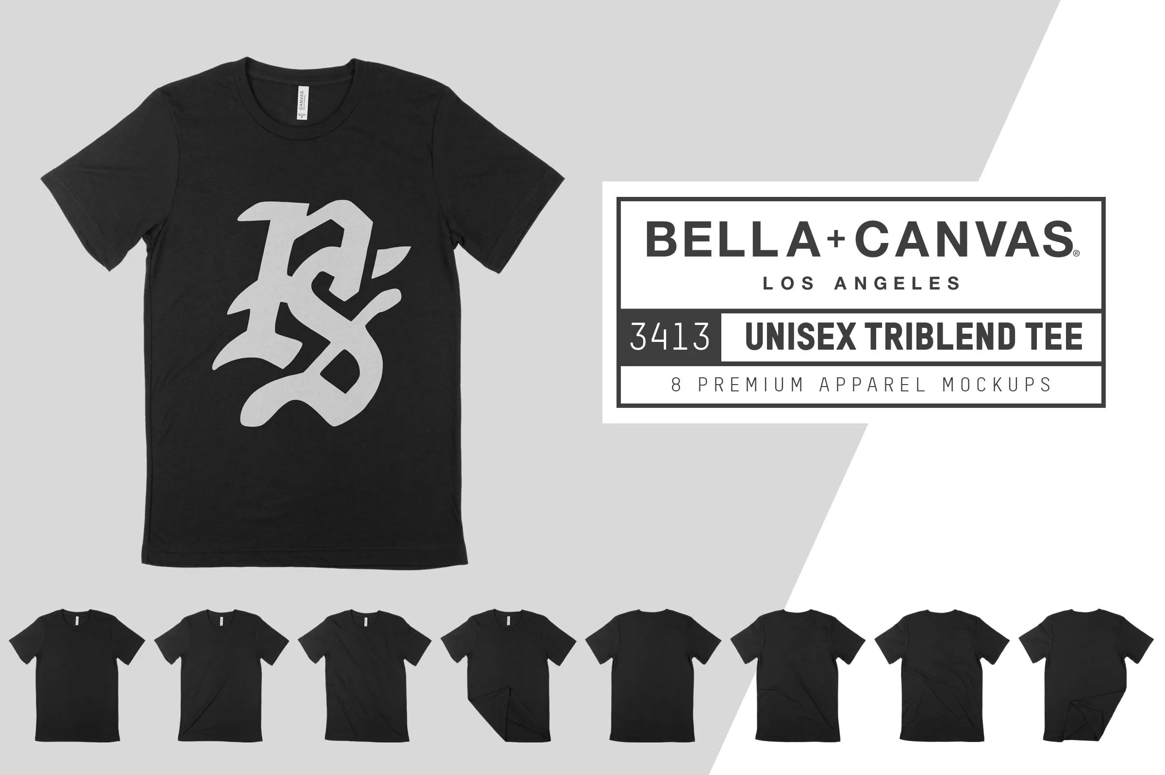 Bella   Canvas 3413 Triblend T-Shirt Mockups