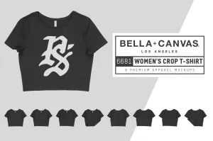 Bella   Canvas 6681 Women's Crop T-Shirt Mockups