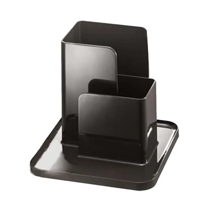 Black & White Resin Small Desk Organizer | Tabletop Storage Stand For Home