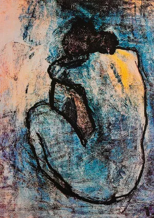 Blue Nude - Painted by Pablo Picasso - Circa. 1949. High Quality Polyester Cotton Canvas Print. Ready to be Framed or Mounted. Available in 3 Sizes - Small - Medium or Large.