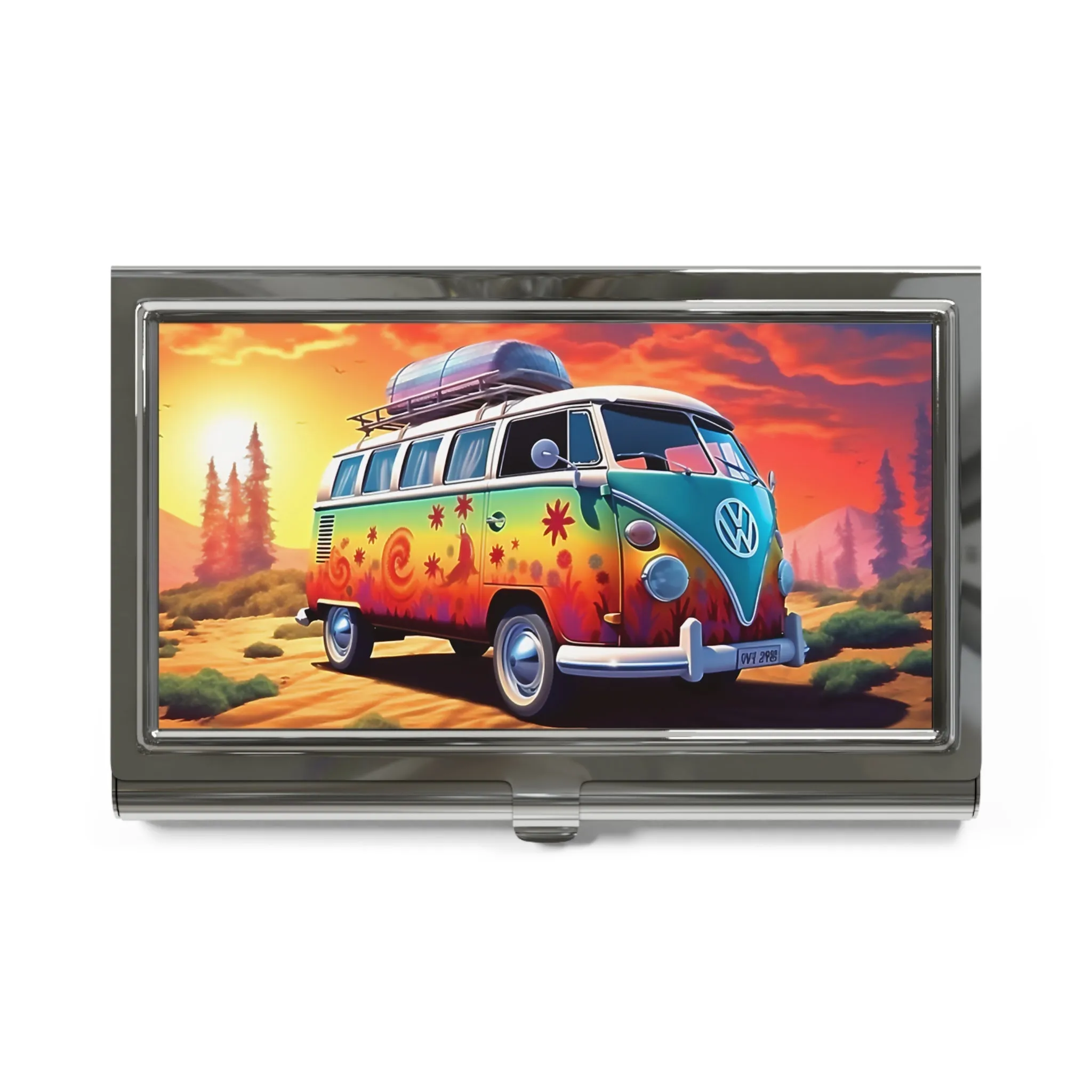 BOHO 60's 70's Psychedelic Hippy - Volkswagen Van - VW Van - Business Card Holder