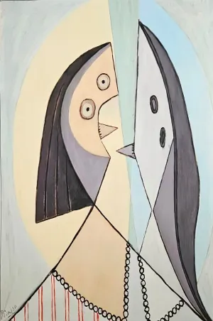 Buste De Femme  - Painted by Pablo Picasso - Circa. 1920. High Quality Polyester Cotton Canvas Print. Ready to be Framed. Available in One Large Size. 60cm X 90cm.