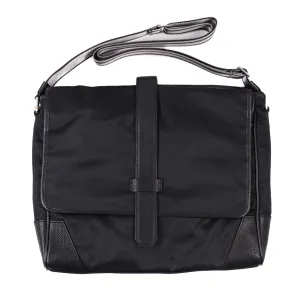 Canali Nylon and Leather Shoulder Bag