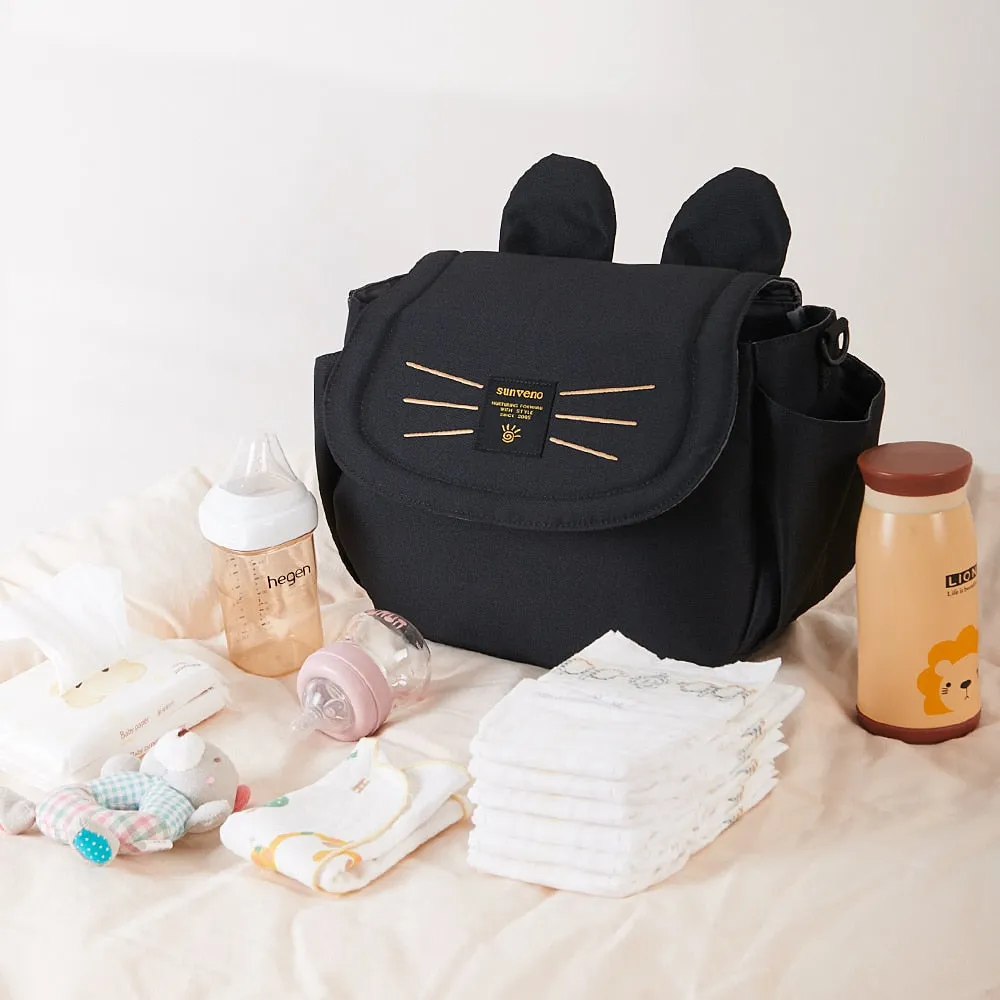 Cat-Style Mommy Travel Bag Baby Stroller Organizer