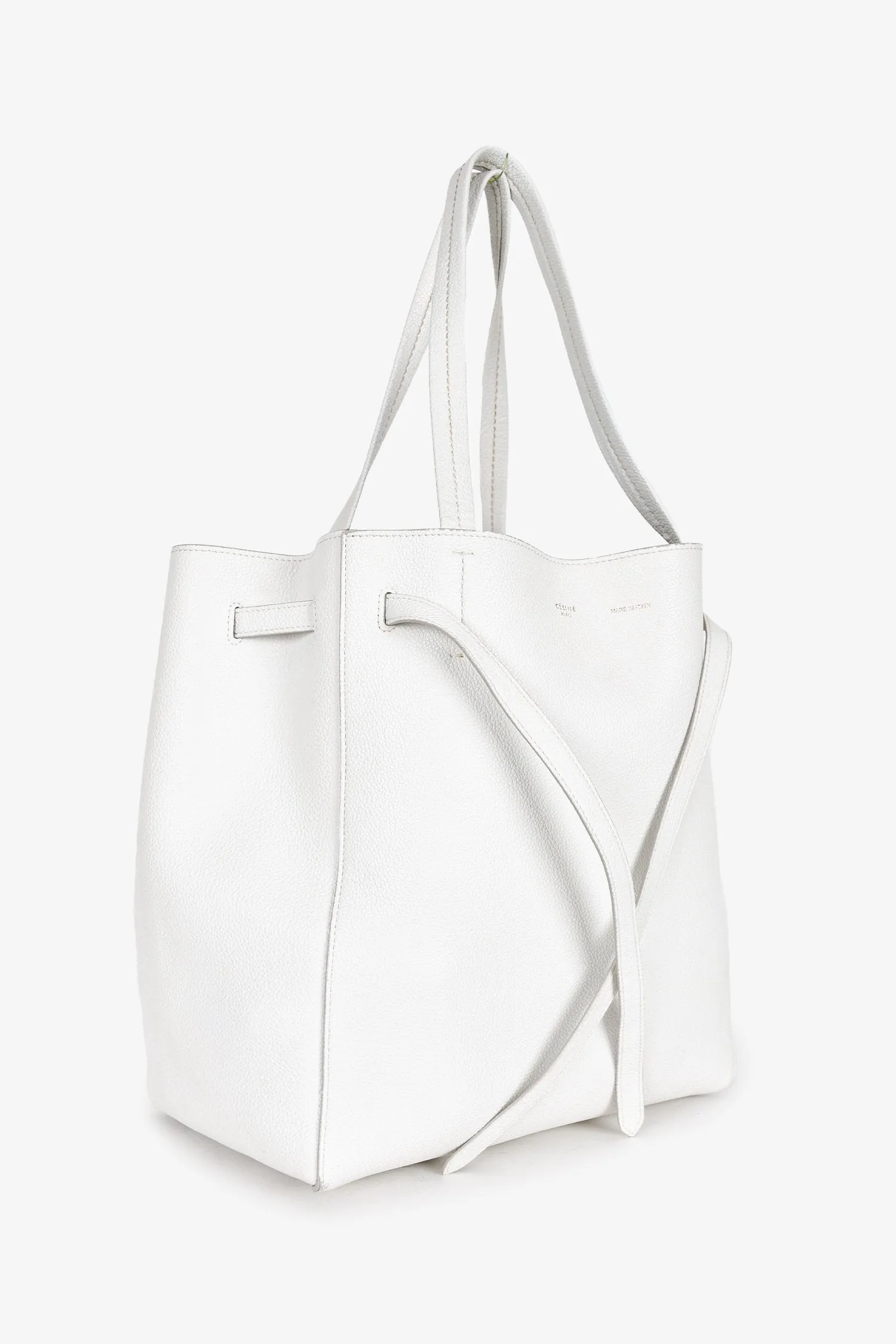 Celine 2018 White Leather Cabas Phantom Tote (As Is)