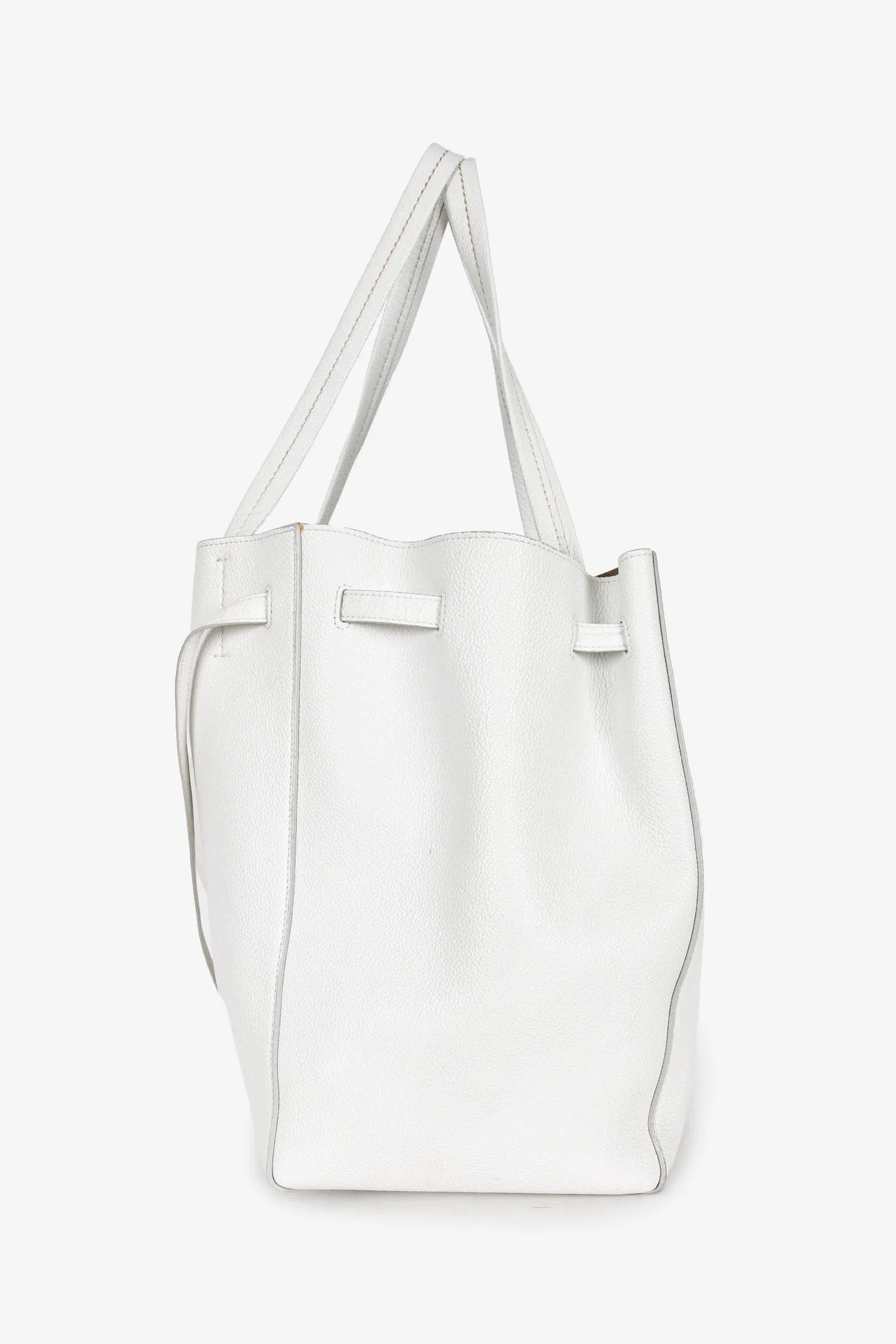 Celine 2018 White Leather Cabas Phantom Tote (As Is)