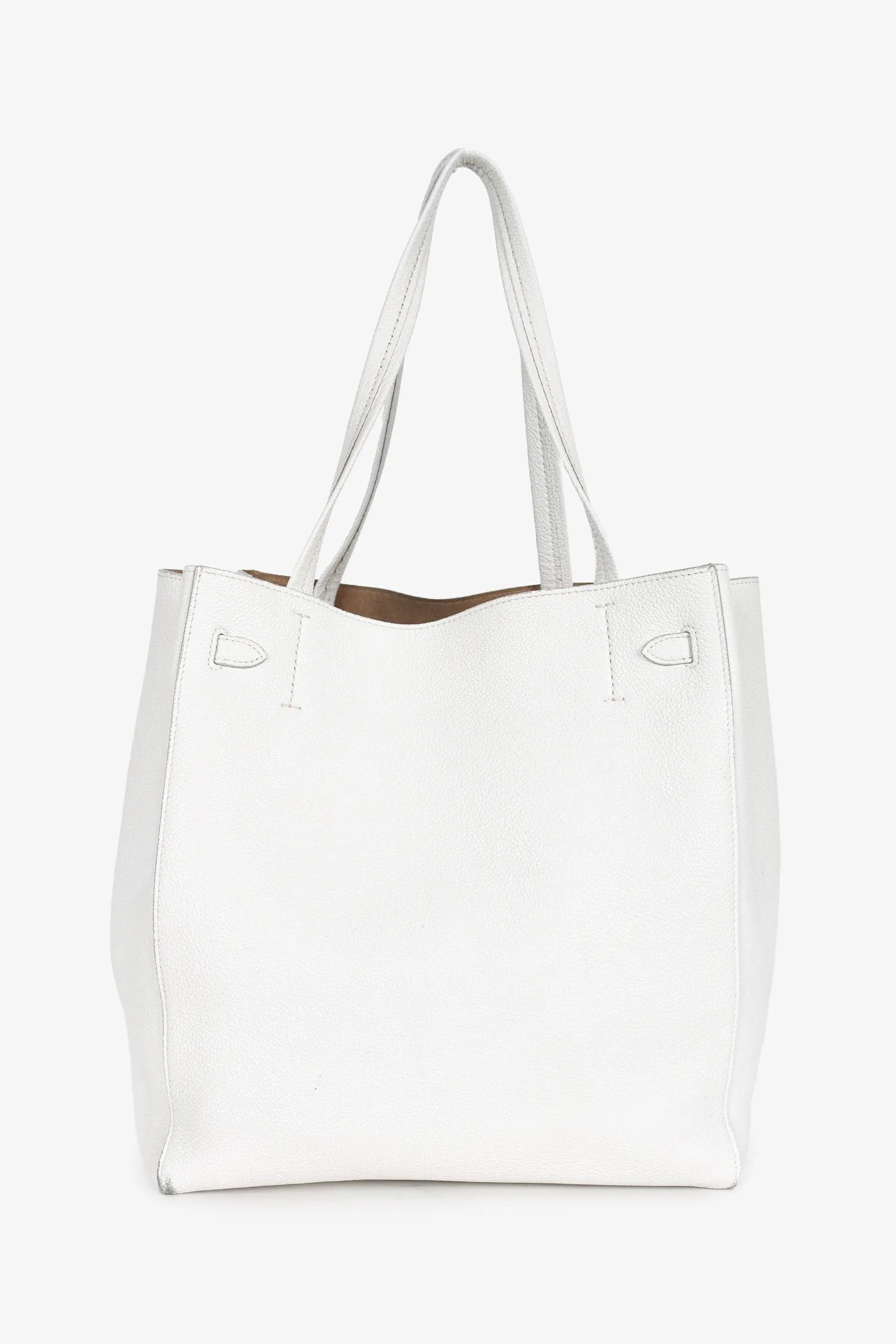 Celine 2018 White Leather Cabas Phantom Tote (As Is)