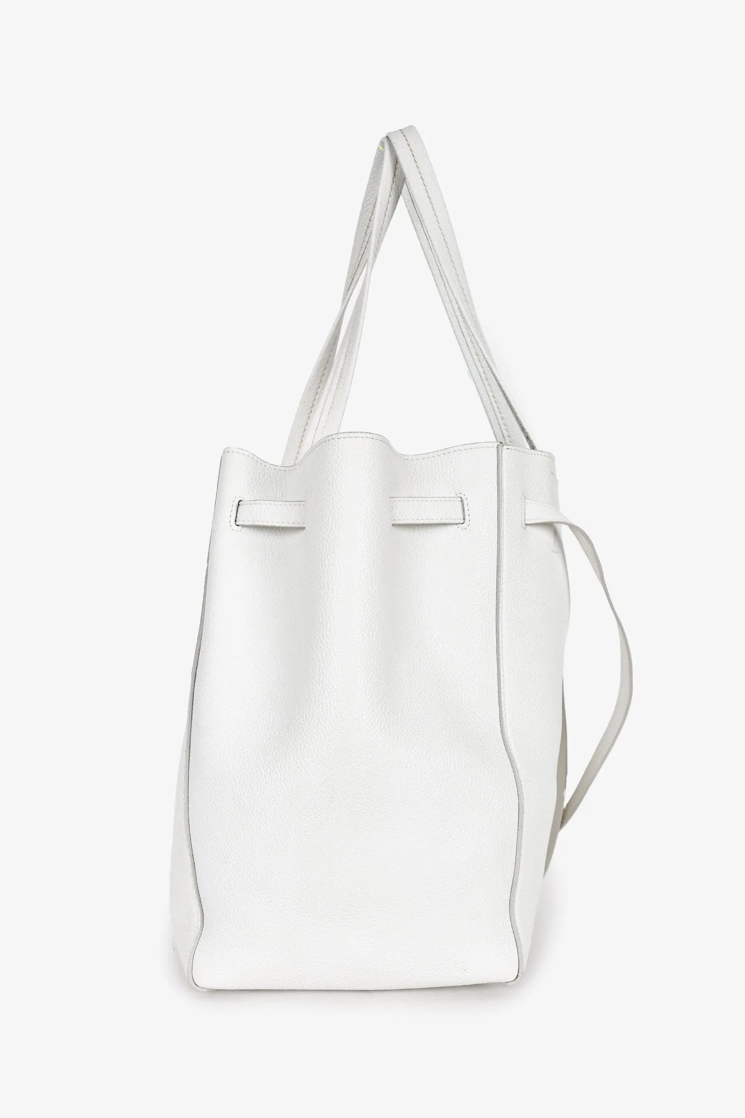 Celine 2018 White Leather Cabas Phantom Tote (As Is)