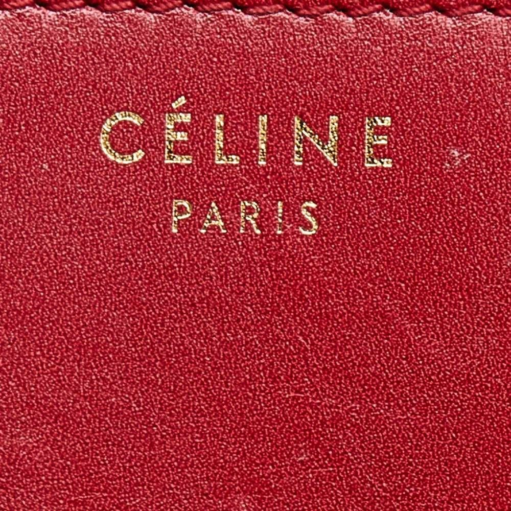 Celine Red Leather Small Classic Box Flap Bag