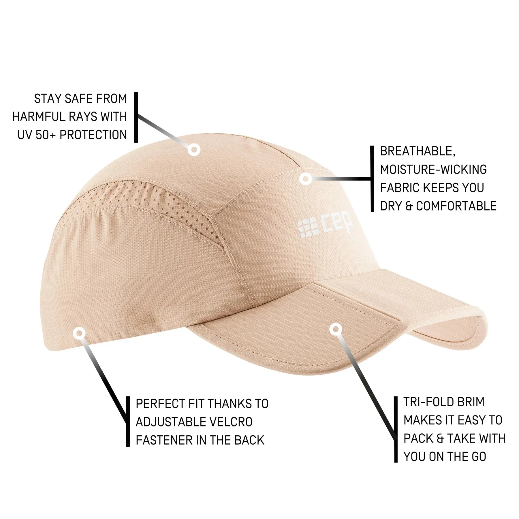 CEP Unisex's Running Cap - Cream