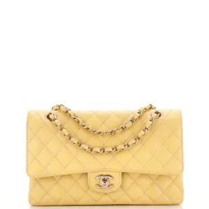 CHANEL Classic Double Flap Bag Quilted Iridescent Caviar Medium