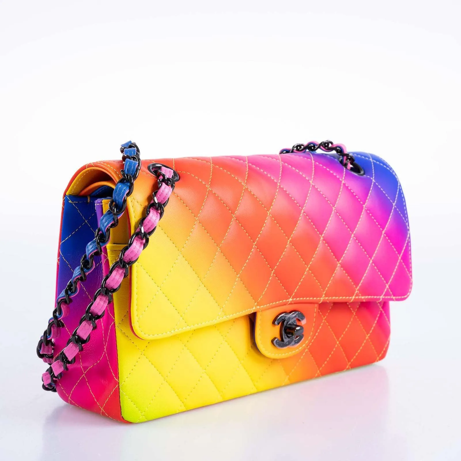 Chanel Medium Classic Flap Bag Rainbow 23C (Cruise Collection)