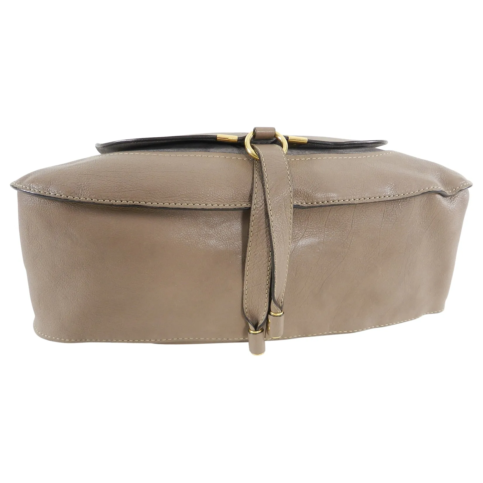 Chloe Marcie Large Satchel Bag in Taupe Leather