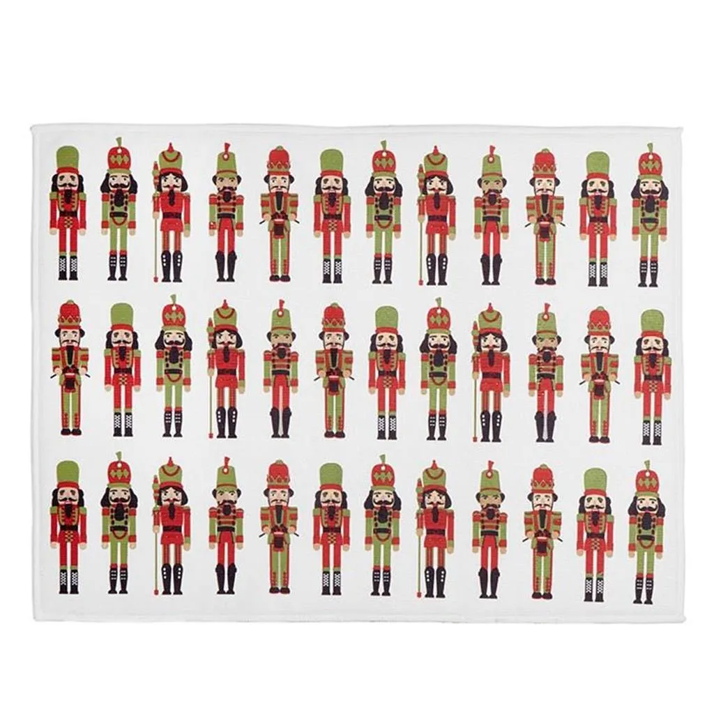 Christmas Holiday Nutcracker Kitchen Dish Sink Drying Mat for Plates and Cups