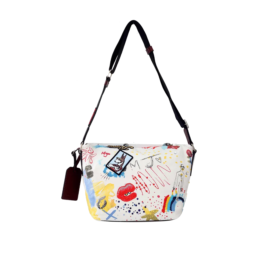 Collage Print Messenger Bag