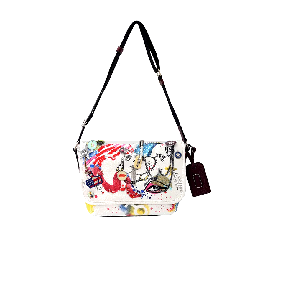 Collage Print Messenger Bag