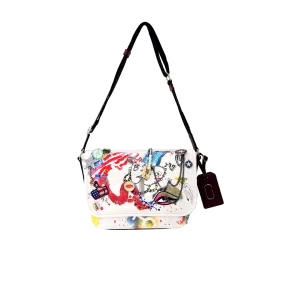 Collage Print Messenger Bag