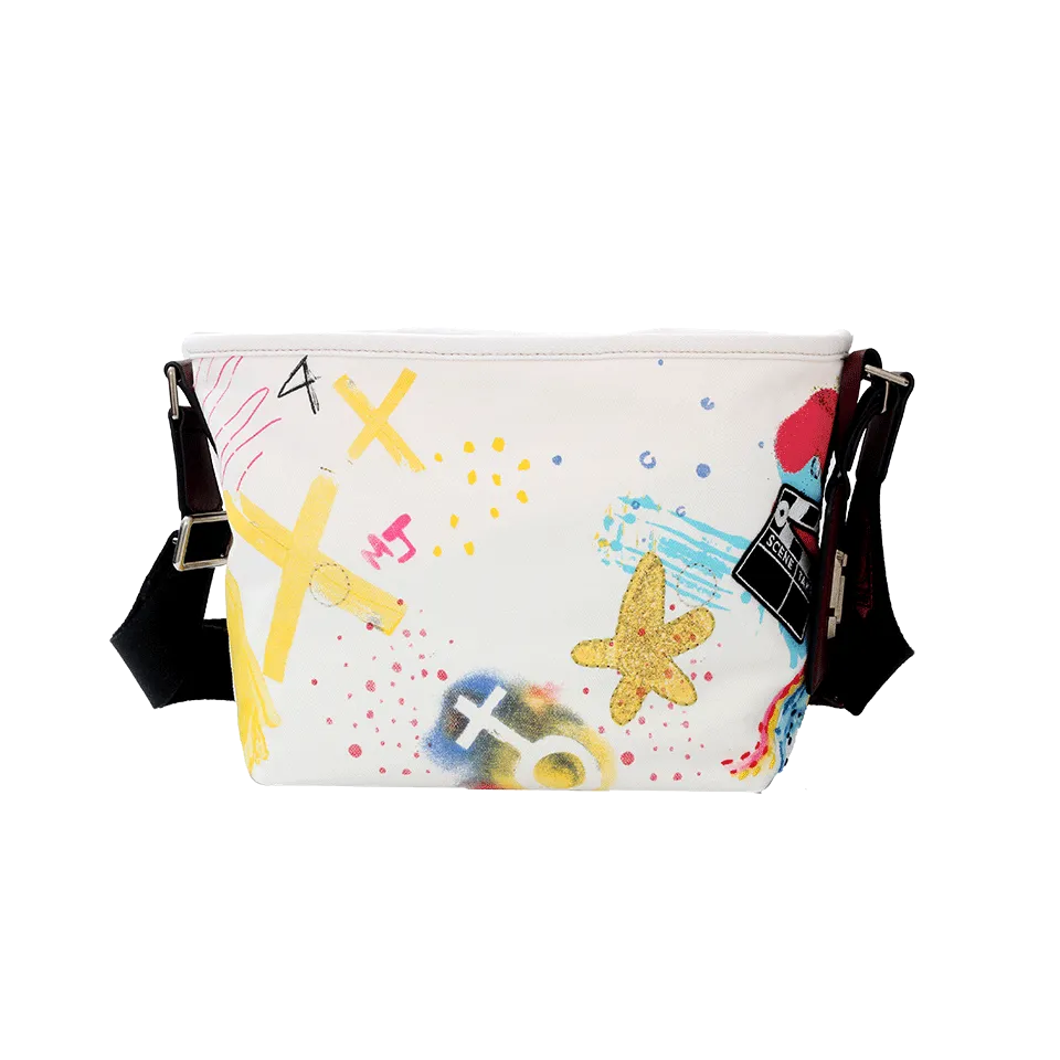 Collage Print Messenger Bag