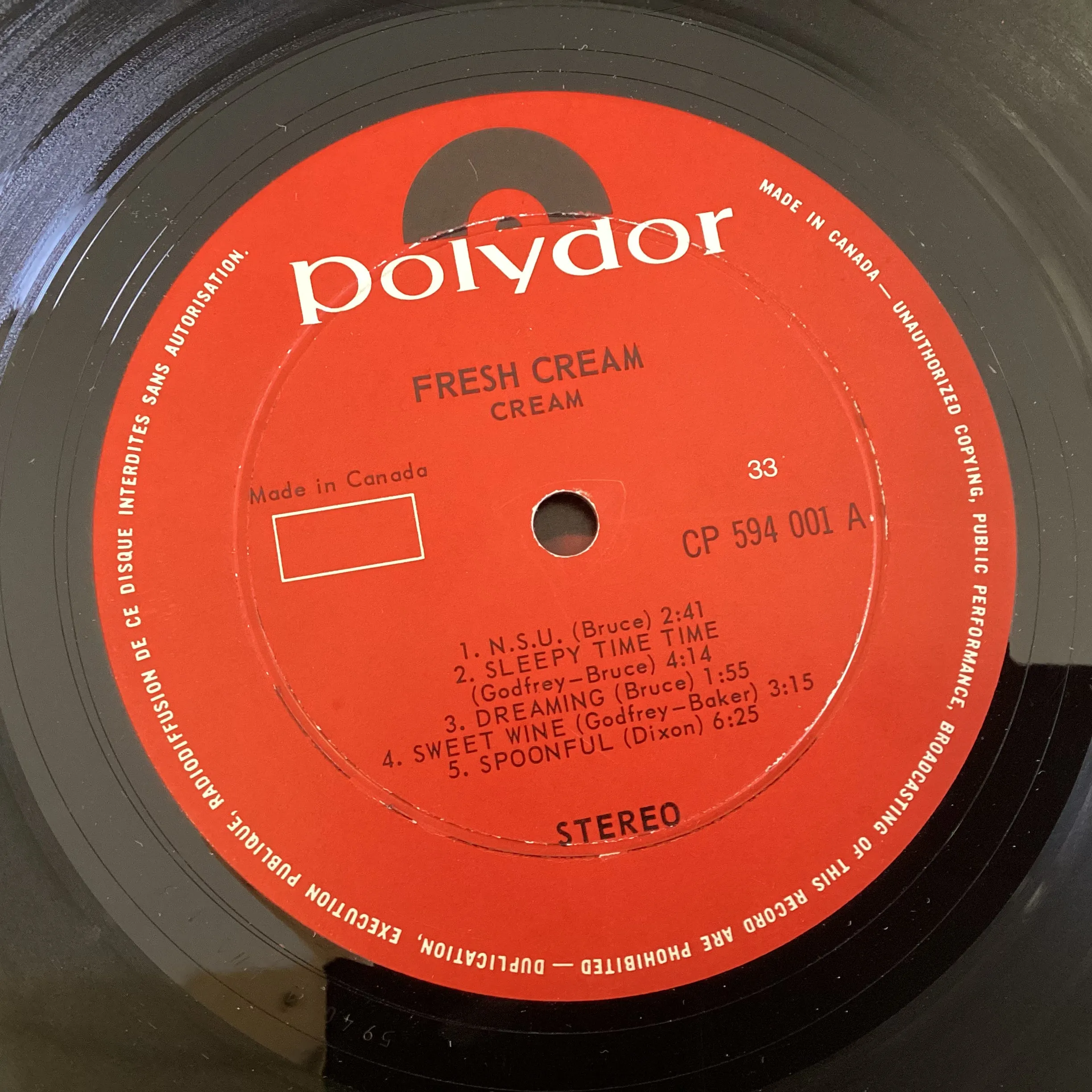 CREAM = FRESH CREAM (CDN 1966) (USED)