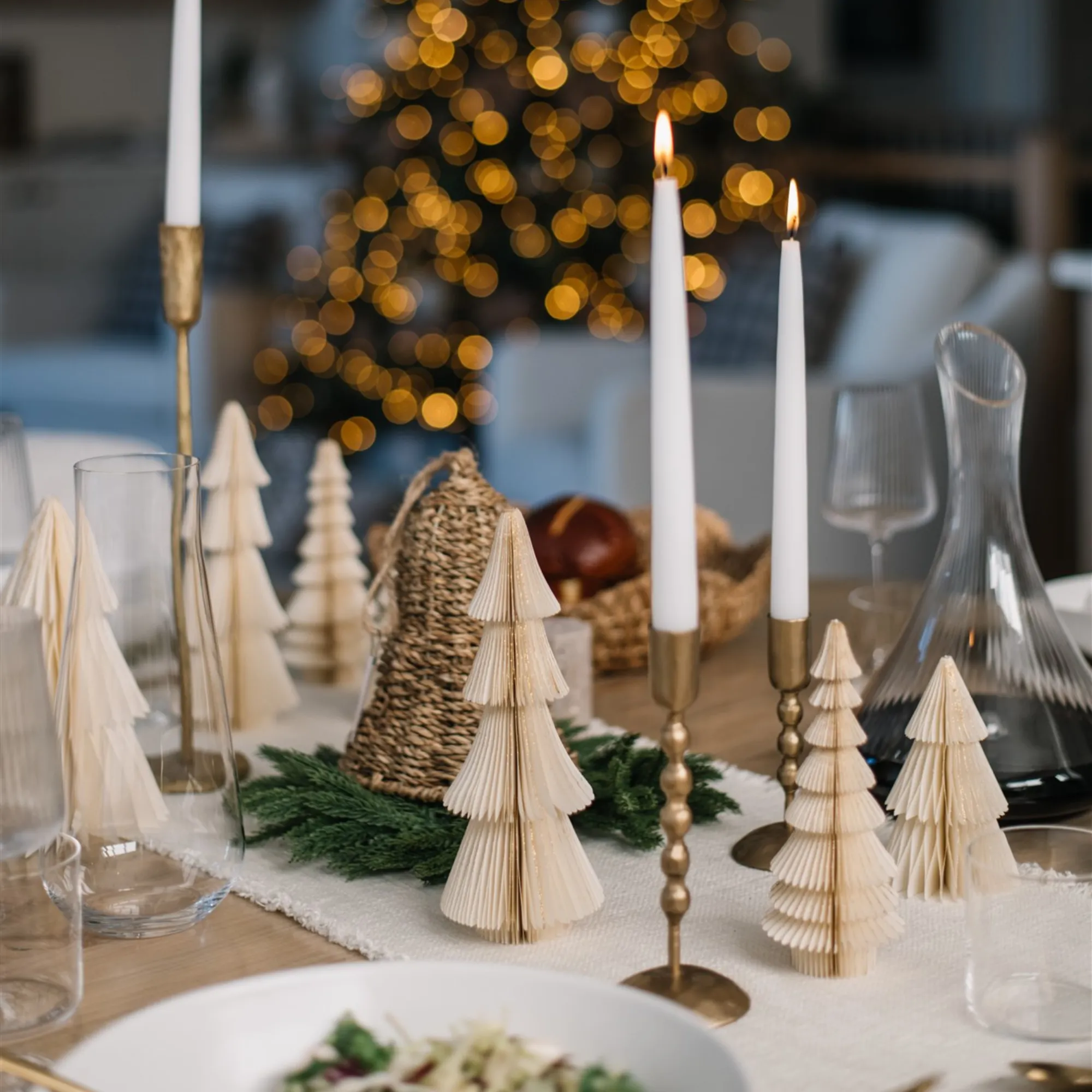 Cream Fringe Table Runner