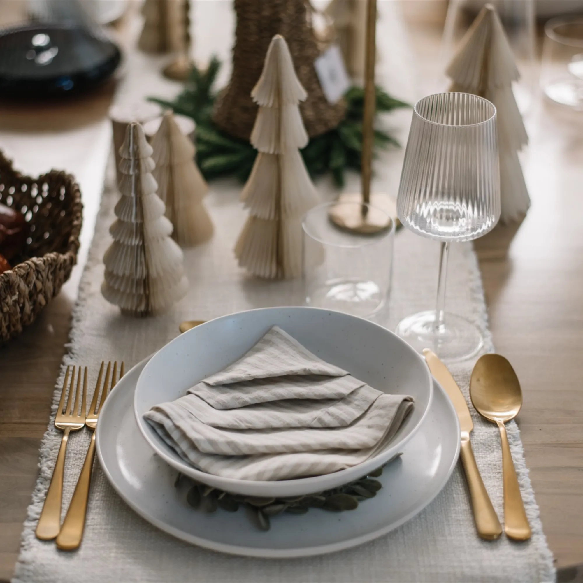 Cream Fringe Table Runner