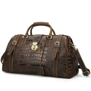 Crocodile Leather Travel Bag