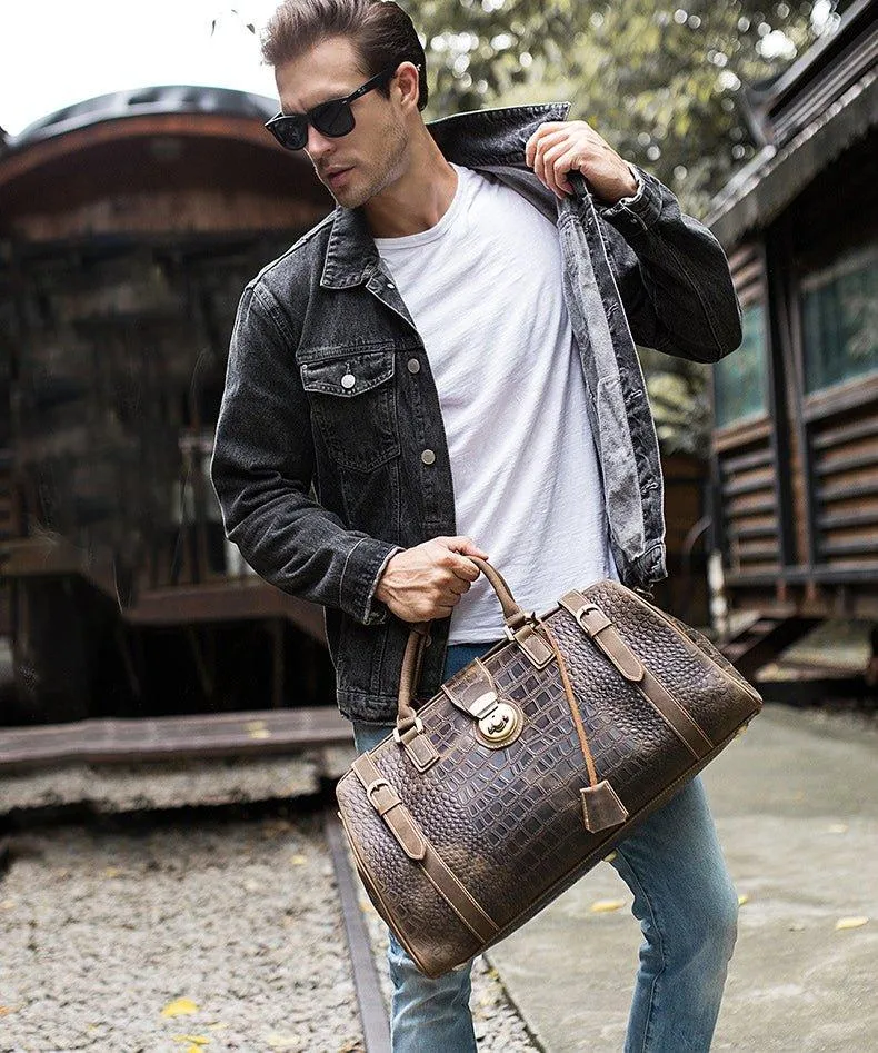 Crocodile Leather Travel Bag