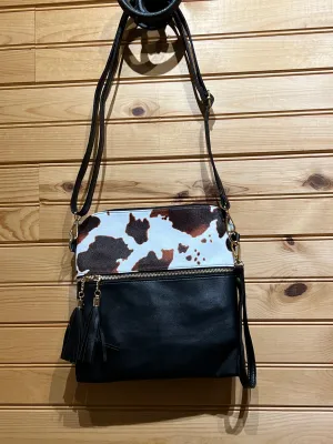 Cross Body Purse - Black Cow