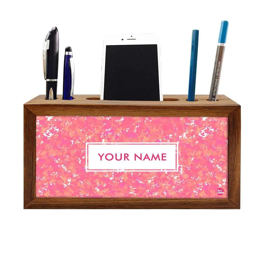 Custom Wooden desk organizer tray - Pink